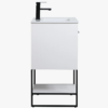 7 Compact White Bathroom Vanity with Double Storage Doors for Powder Room