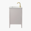 7 Soft Grey Reeded Bath Vanity with Brushed Gold Pull Handles