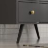 7 30 Inch Black Mid-Century Rattan Freestanding Single Sink Bathroom Vanity with Gold Knobs