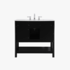 7 Farmhouse Black Shaker Single Sink Vanity Cabinet with Bottom Storage Shelf