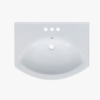 7 24 Inch Curved White Freestanding Bathroom Vanity with Integrated Ceramic Sink & Silver Knobs
