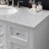 Freestanding White Single Sink Vanity with Decorative Cutout Cabinet Doors