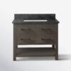 7 Rustic Gray Freestanding Single Sink Vanity with Open Towel Storage Shelf