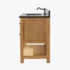 7 Rustic Natural Wood Freestanding Single Sink Vanity with Open Storage Shelf