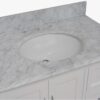 7 36" Classic White Shaker Bathroom Vanity with Natural Marble Countertop