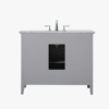 7 42" Modern Grey Wood Bathroom Vanity with Natural Marble Countertop