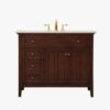 7 42" Classic Espresso Wood Bathroom Vanity with Natural Stone Countertop