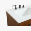 24" Narrow Mid Century Modern Wood Vanity for Powder Room & Guest Bath