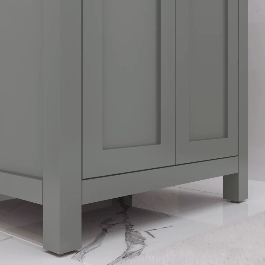 7 Compact Grey Shaker Single Sink Vanity Cabinet for Guest Bathrooms