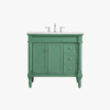7 36 Inch Sage Green Traditional Single Sink Bathroom Vanity with White Quartz Top