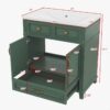 7 30" Farmhouse Sage Green Wood Vanity with Multi Storage for Small Guest Bathrooms