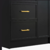 7 30" Black Vanity Cabinet with White Sink & Gold Hardware