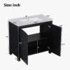 7 Rustic Weathered Black Freestanding Vanity with Double Storage Shelves