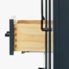 7 36 Inch Navy Blue Shaker Single Sink Bathroom Vanity White Quartz Top Soft Close Drawers Matte Black Hardware
