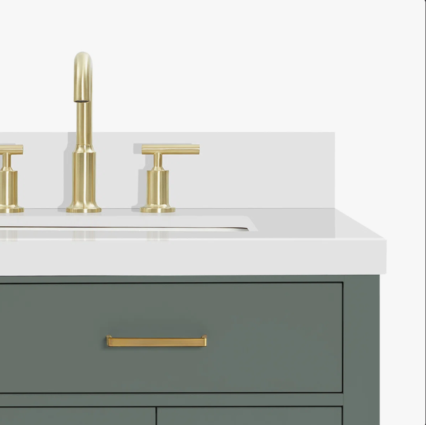 7 Modern Sage Green Shaker Vanity Cabinet with Dovetail Pine Drawers for Earthy Tone Bath Remodel