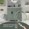 7 36" Sage Green Fluted Single Sink Bathroom Vanity Cabinet