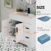 Modern White Bathroom Vanity with Soft Close Drawers & Doors