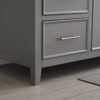60 Inch Grey Farmhouse Single Apron Front Farm Sink Bathroom Vanity, White Quartz Countertop & Brushed Nickel Hardware