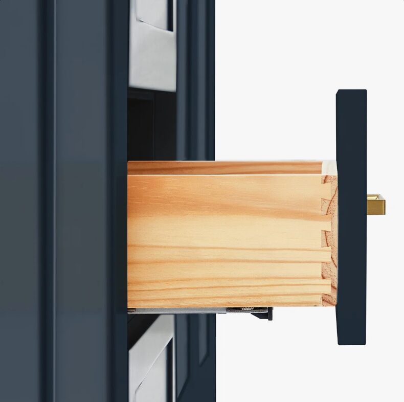 72 Inch Navy Blue Shaker Double Undermount Sink Bathroom Vanity, White Quartz Countertop & Brushed Gold Hardware