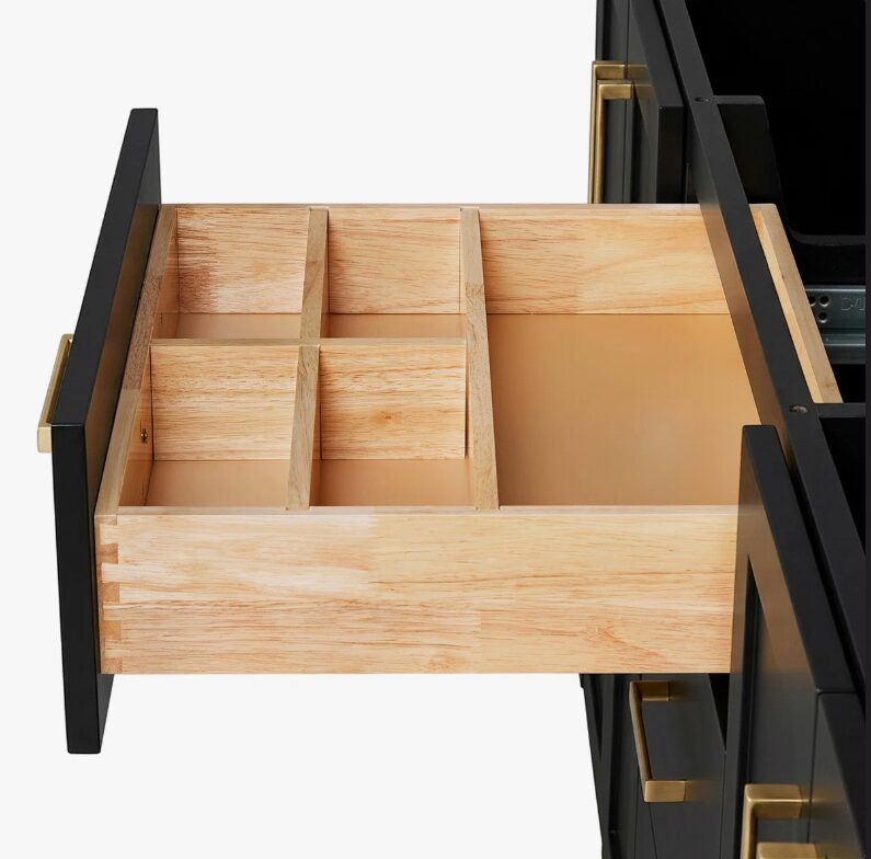 72 Inch Matte Black Shaker Double Undermount Sink Bathroom Vanity, White Marble Vein Quartz Top & Brushed Gold Hardware
