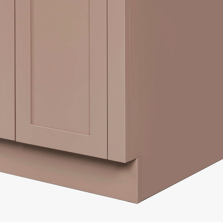 72 Inch Dusty Pink Shaker Double Undermount Sink Bathroom Vanity, White Quartz Countertop & Matte Black Hardware