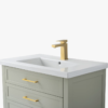 7 Minimalist Light Sage All-in-One Bathroom Vanity with Integrated Ceramic Sink