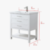 Compact White Single Sink Vanity with Drawer & Open Mixed Storage