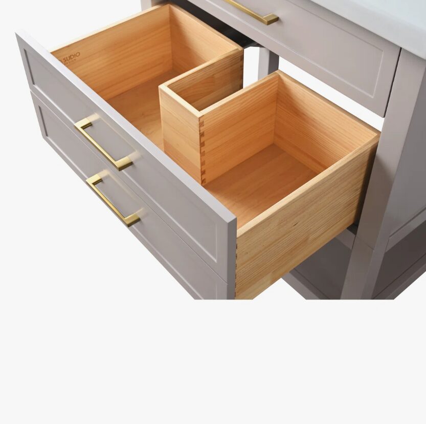 7 Compact Light Gray Single Sink Vanity for Small Guest Bathrooms