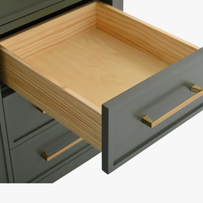 60" Muted Green Wood Single Vanity for Contemporary & Farmhouse Master Bath Remodel