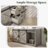 8 Rustic Grey Wood Double Vanity Cabinet with Storage Drawers