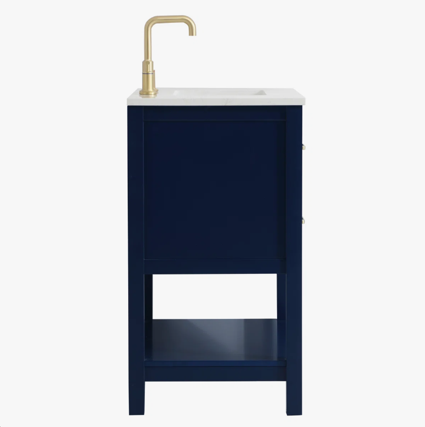 8 Navy Modern Single Sink Bathroom Vanity Cabinet