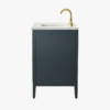 Contemporary Dark Blue Fluted Vanity with Undermount Sink