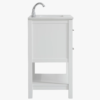 White Open Shelf Bathroom Vanity with White Quartz Countertop