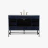48 Inch Navy Blue Freestanding Bathroom Vanity with Gold Hardware