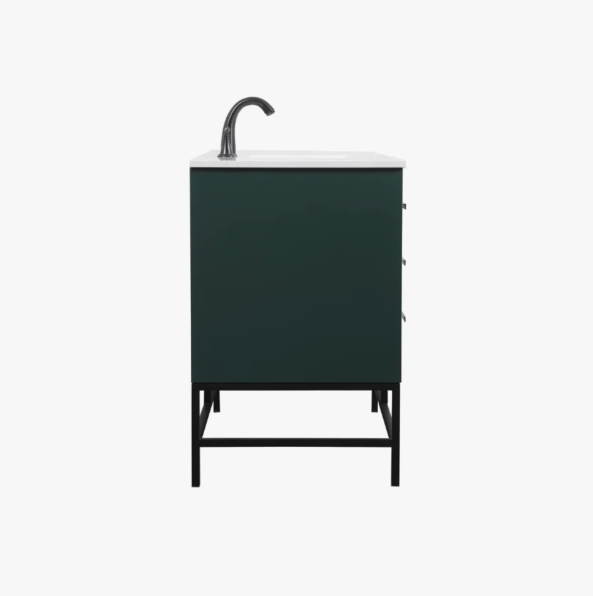 8 Modern Single Sink Emerald Green Bathroom Vanity Cabinet