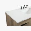 48 Inch Rustic Oak Freestanding Bathroom Vanity with Matte Black Metal Frame