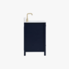Navy Shaker Bathroom Vanity with 5 Storage Drawers & Double Doors
