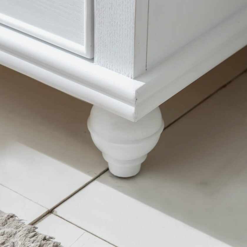 Transitional Single Sink White Shaker Bathroom Vanity Cabinet