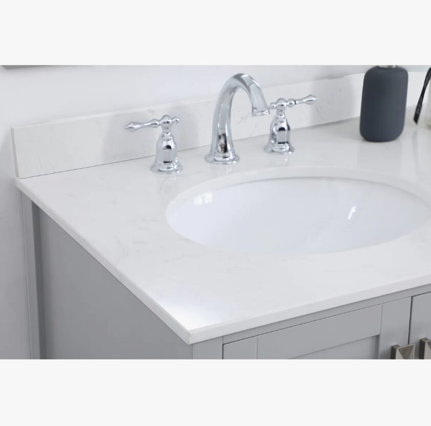 8 Transitional Single Sink Gray Shaker Bathroom Vanity Cabinet