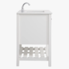 8 36 Inch White Shaker Farmhouse Freestanding Bathroom Vanity with Marble Top & Slatted Shelf