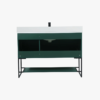 8 Emerald Green 3-Door Single Sink Vanity Cabinet with Matte Black Metal Frame