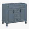 8 Farmhouse Blue Freestanding Vanity Base with Raised Panel Doors & Decorative Legs
