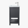 8 Minimalist Dark Grey All-in-One Bathroom Vanity Cabinet with Open Storage