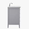 8 42" Modern Grey Wood Bathroom Vanity with Natural Marble Countertop