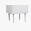 8 24 Inch White Mid-Century Single Sink Bathroom Vanity with White Quartz Top