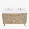 8 48" Coastal Rattan Double Bathroom Vanity for Master Bath Remodel
