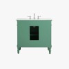 8 36 Inch Sage Green Traditional Single Sink Bathroom Vanity with White Quartz Top