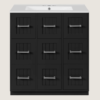 30" Black Vanity with White Sink & 9 Storage Drawers