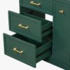 8 30" Dark Green Vanity with White Sink & Gold Hardware