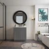 8 36" Gray Shaker Bathroom Vanity Base Cabinet
